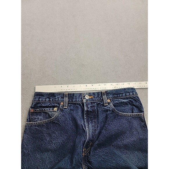 Vintage Levis 517 Denim Shorts Jorts Mens 32x12 High Blue Distressed Cut - Picture 4 of 13